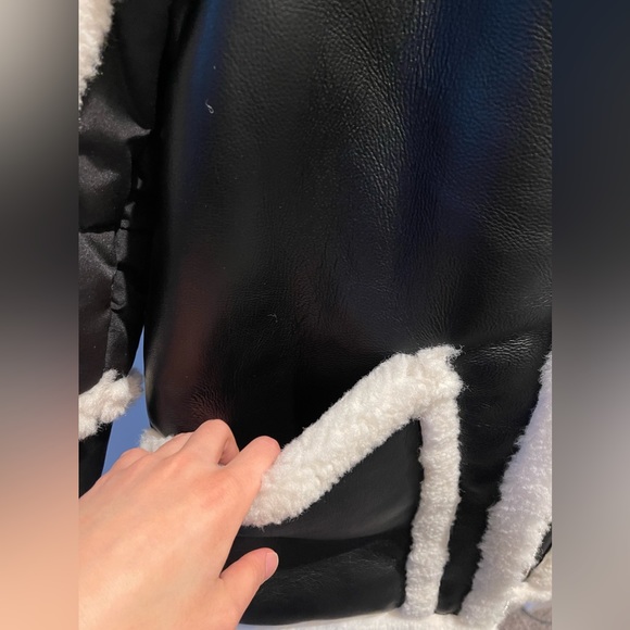 NWT MANGO Faux Shearling Leather-Effect Coat - Picture 8 of 8